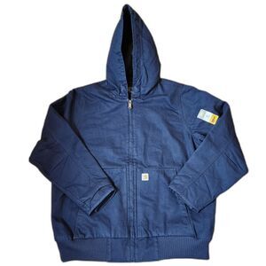 Carhartt Women’s Hooded Jacket 1X Navy | Loose Fit Full Zip Style 104053